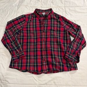L.L. Bean Petite Women’s Cotton Plaid Flannel Button Down Shirt
